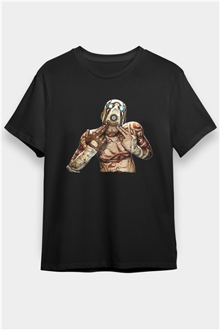 Borderlands Baskılı Unisex Siyah Tişört - Tshirt