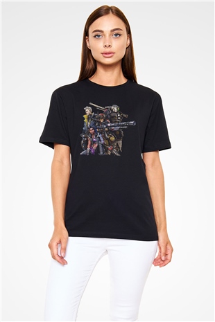 Borderlands Baskılı Unisex Siyah Tişört - Tshirt