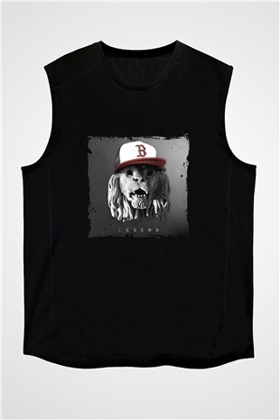 Borgore Baskılı Unisex Siyah Kolsuz Tişört