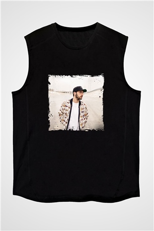 Borgore Baskılı Unisex Siyah Kolsuz Tişört