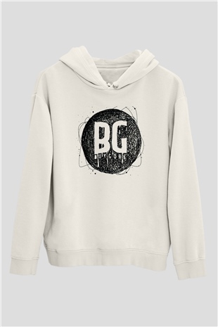 Borgore Beyaz Unisex Kapüşonlu Sweatshirt
