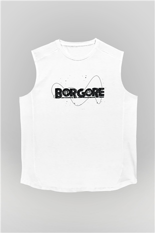 Borgore Beyaz Unisex Kolsuz Tişört
