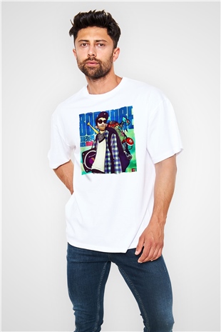Borgore Beyaz Oversize Tişört Oversize T-shirt - TişörtFabrikası