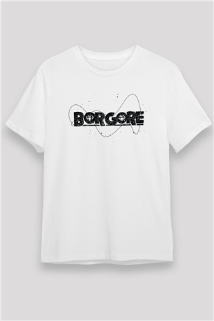 Borgore Beyaz Unisex Tişört T-Shirt - TişörtFabrikası