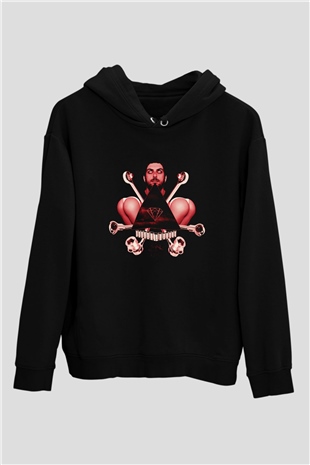 Borgore Siyah Unisex Kapüşonlu Sweatshirt