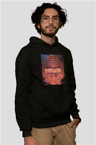 Borgore Siyah Unisex Kapüşonlu Sweatshirt