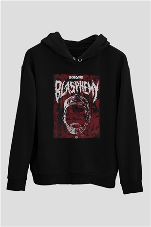 Borgore Siyah Unisex Kapüşonlu Sweatshirt