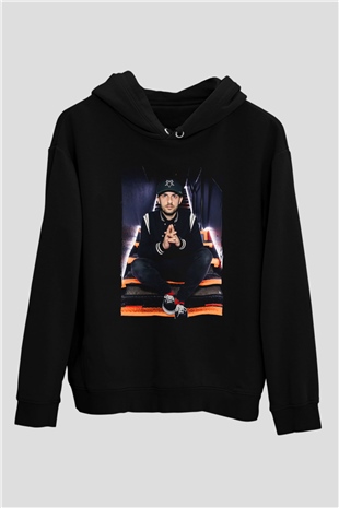 Borgore Siyah Unisex Kapüşonlu Sweatshirt