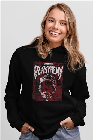 Borgore Siyah Unisex Kapüşonlu Sweatshirt