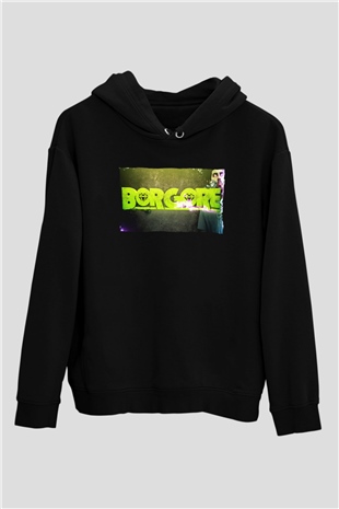 Borgore Siyah Unisex Kapüşonlu Sweatshirt