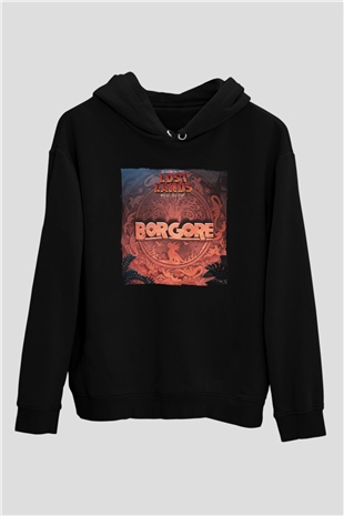 Borgore Siyah Unisex Kapüşonlu Sweatshirt
