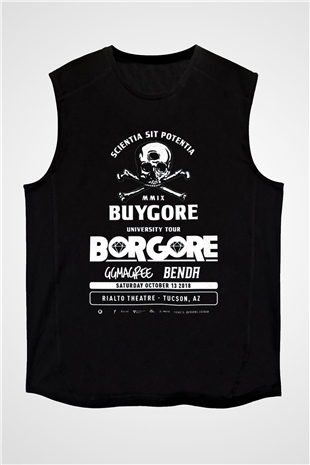 Borgore Siyah Unisex Kolsuz Tişört