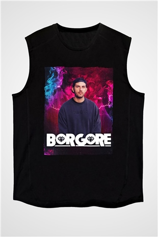 Borgore Siyah Unisex Kolsuz Tişört