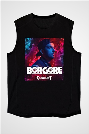 Borgore Siyah Unisex Kolsuz Tişört