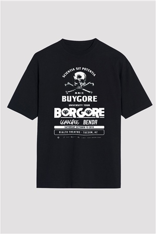 Borgore Siyah Oversize Tişört Oversize T-shirt - TişörtFabrikası