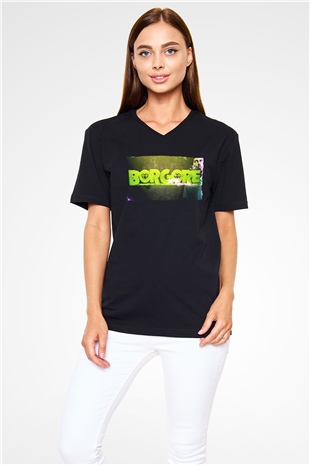 Borgore Siyah Unisex V Yaka Tişört