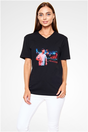 Borgore Siyah Unisex V Yaka Tişört