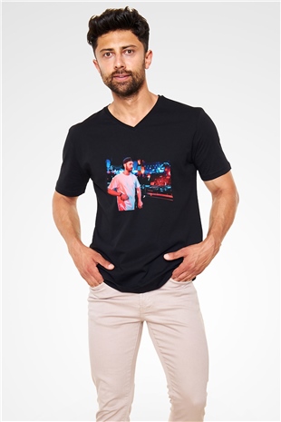 Borgore Siyah Unisex V Yaka Tişört