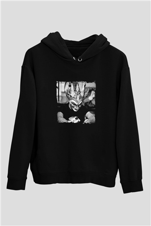 Boris Brejcha Baskılı Unisex Siyah Hoodie