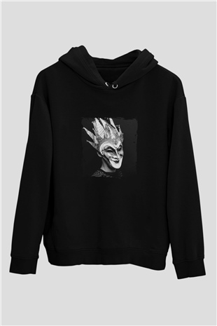Boris Brejcha Baskılı Unisex Siyah Hoodie