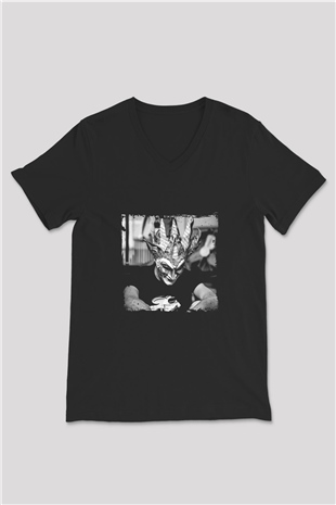 Boris Brejcha Baskılı Unisex Siyah V Yaka Tişört