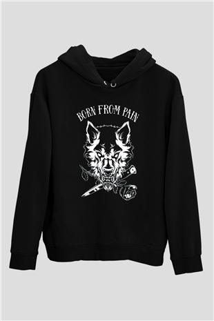 Born from Pain Siyah Unisex Hoodie