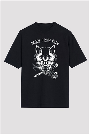 Born from Pain Siyah Unisex Oversize Tişört T-Shirt