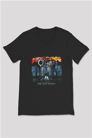 Born Of Osiris Baskılı Unisex Siyah V Yaka Tişört