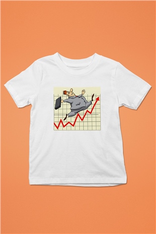 Borsacı Baskılı Beyaz Unisex Çocuk Tişört