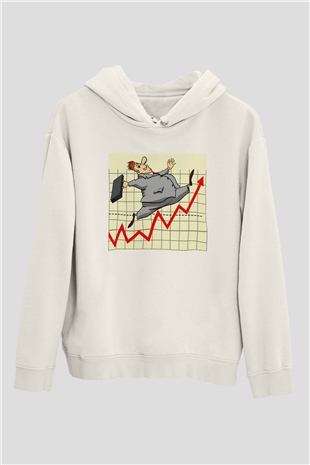Borsacı Beyaz Unisex Hoodie