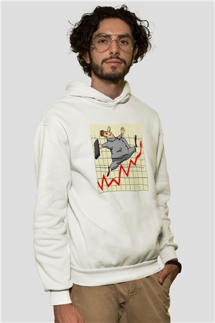 Borsacı Beyaz Unisex Hoodie