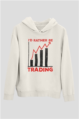 Borsacı Beyaz Unisex Kapüşonlu Sweatshirt