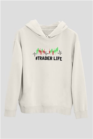 Borsacı Beyaz Unisex Kapüşonlu Sweatshirt