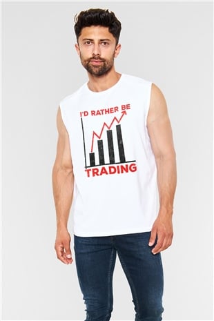Borsacı Beyaz Unisex Kolsuz Tişört