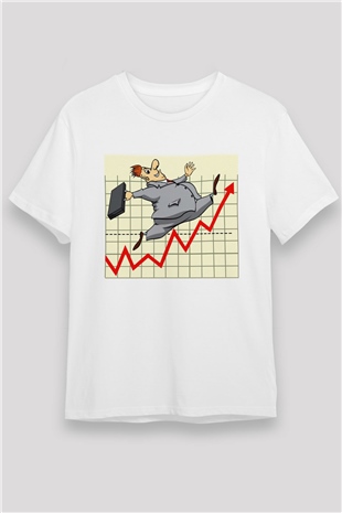 Borsacı Beyaz Unisex Tişört T-Shirt - TişörtFabrikası