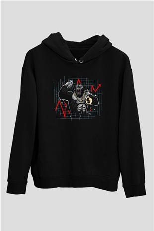 Borsacı GorilSiyah  Unisex Hoodie