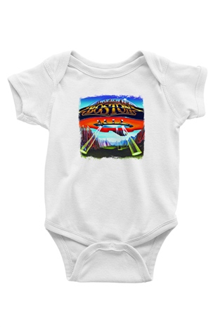 Boston Baskılı Unisex Beyaz Bebek Body - Zıbın