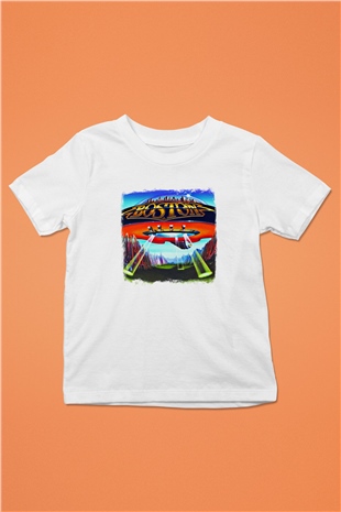 Boston Baskılı Unisex Beyaz Çocuk Tişört