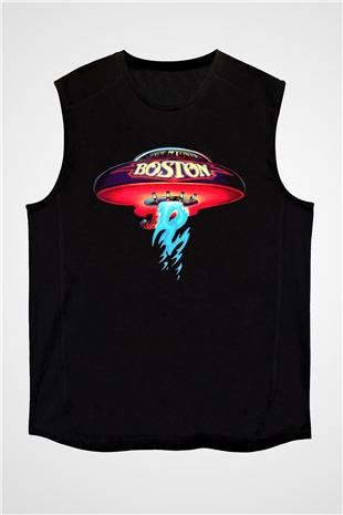 Boston Siyah Unisex Kolsuz Tişört