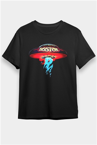 Boston Siyah Unisex Tişört T-Shirt - TişörtFabrikası