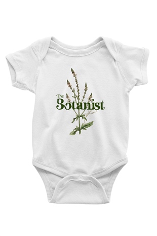 Botanikçi Baskılı Beyaz Unisex Bebek Body - Zıbın