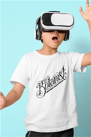 Botanikçi Baskılı Beyaz Unisex Çocuk Tişört