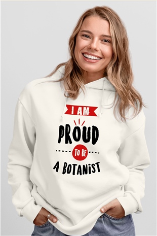 Botanikçi Beyaz Unisex Kapüşonlu Sweatshirt