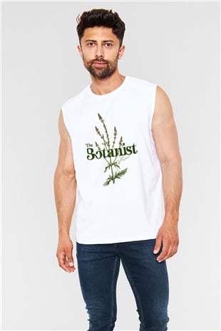 Botanikçi Beyaz Unisex Kolsuz Tişört