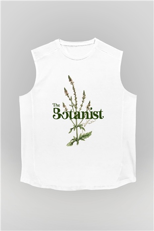 Botanikçi Beyaz Unisex Kolsuz Tişört