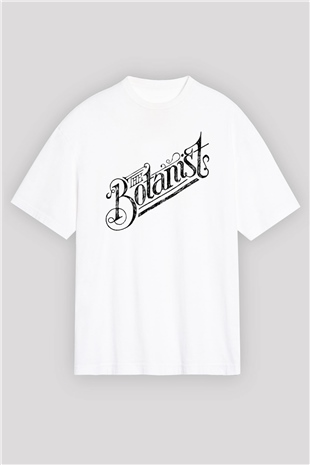 Botanikçi Beyaz Unisex Oversize Tişört T-Shirt