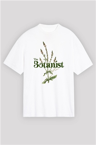 Botanikçi Beyaz Unisex Oversize Tişört T-Shirt