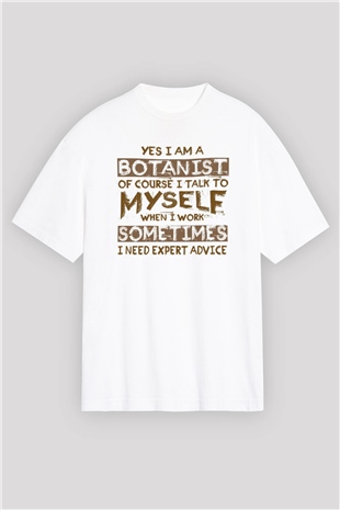 Botanikçi Beyaz Oversize Tişört Oversize T-shirt - TişörtFabrikası