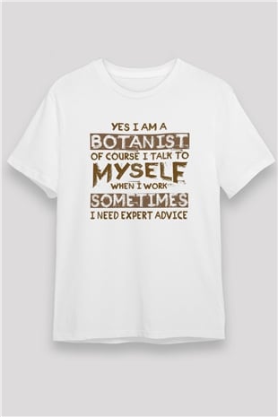 Botanikçi Beyaz Unisex Tişört T-Shirt - TişörtFabrikası