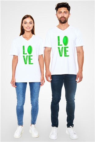 Botanikçi Beyaz Unisex V Yaka Tişört